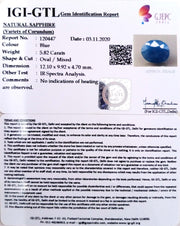 6.46 Ratti Natural Blue Sapphire with Govt Lab Certificate-(1221 )